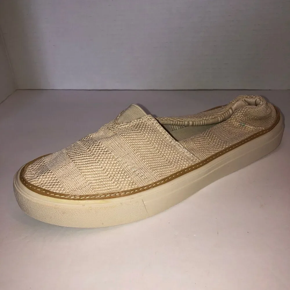 TOMS Parker Womens Size 9.5 Natural Beige Woven Slip On Casual Shoes Sneakers